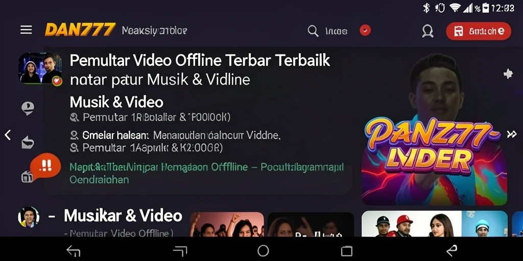 Antarmuka intuitif DAN777 untuk pemutaran video offline.
