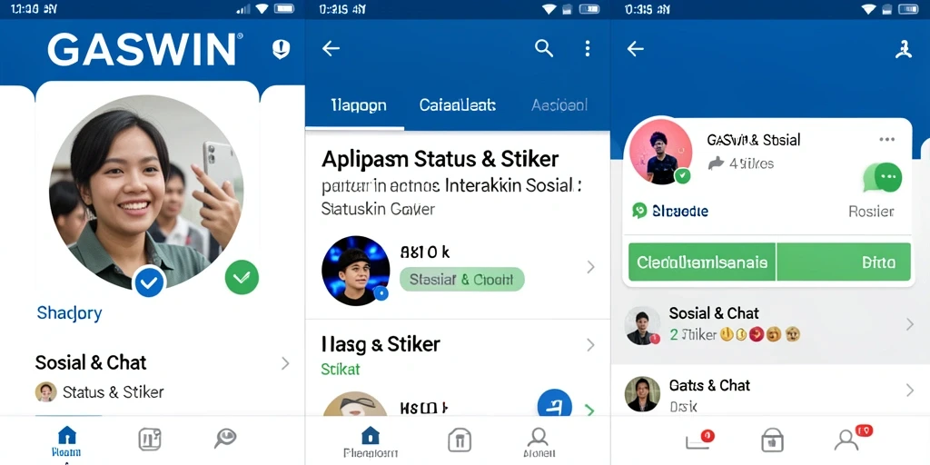 Tampilan antarmuka aplikasi GASWIN yang menarik dan menyenangkan.