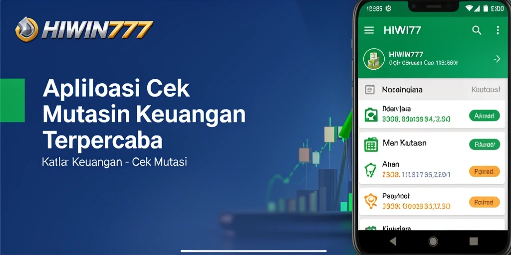 Antarmuka HIWIN777 dengan fitur cek mutasi keuangan.