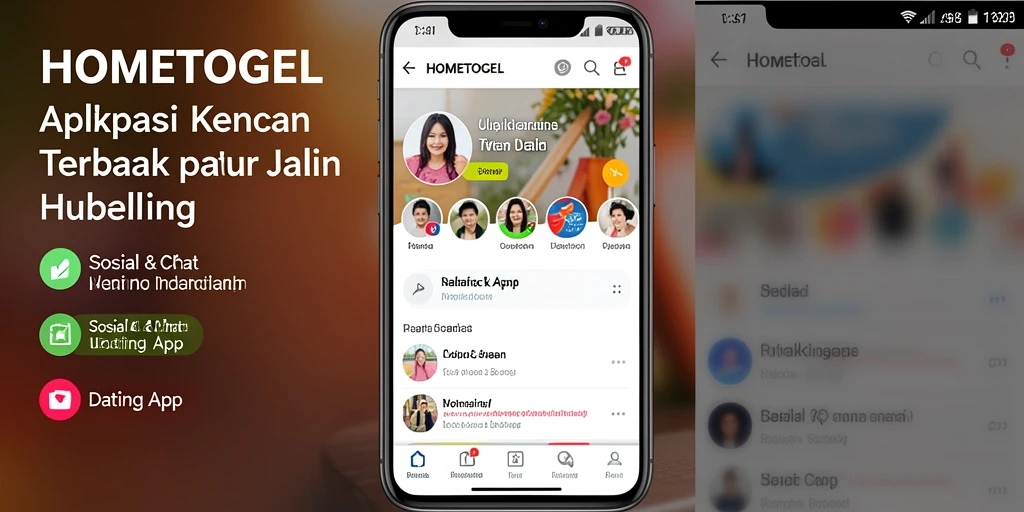 Screenshot antarmuka HOMETOGEL yang ramah pengguna untuk aplikasi Dating App.