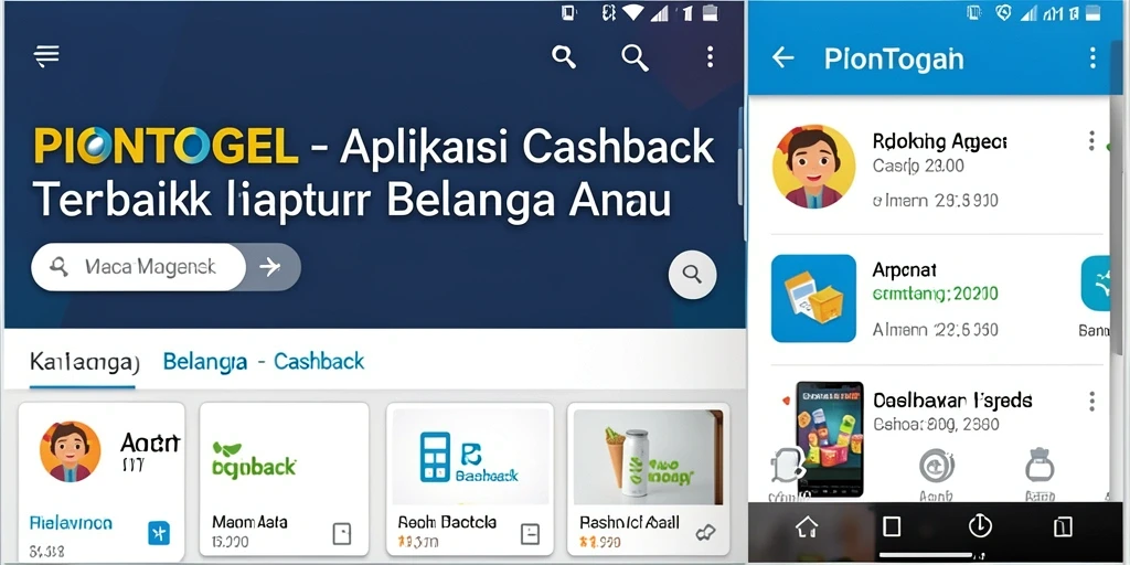 Tampilan antarmuka PIONTOGEL yang ramah pengguna untuk cashback.