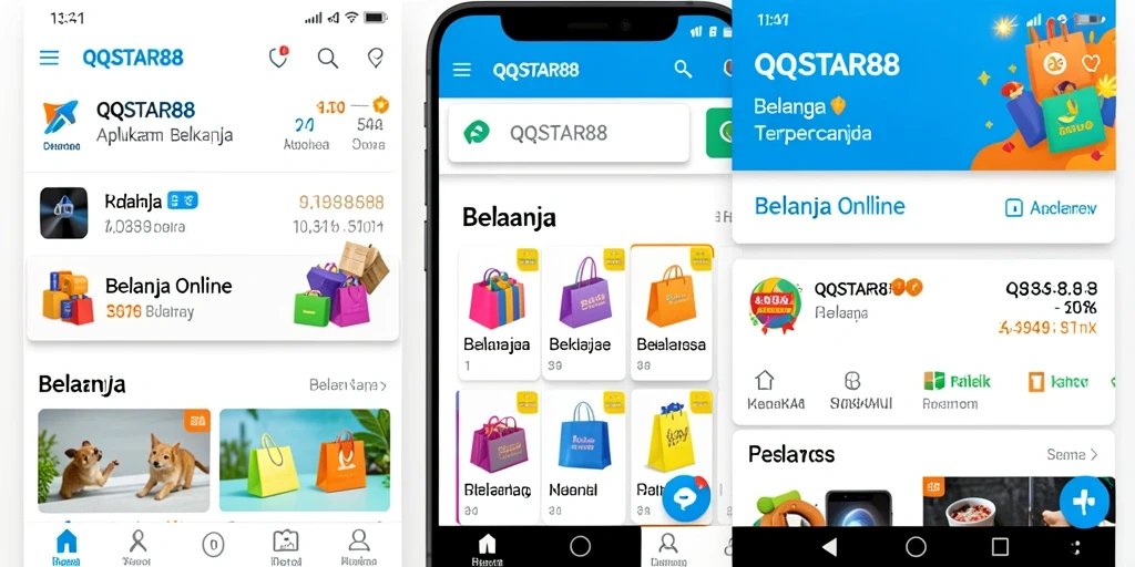Tampilan antarmuka utama aplikasi QQSTAR88 yang memudahkan belanja online.