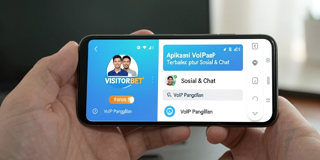 Tampilan antarmuka aplikasi VISITORBET untuk panggilan VoIP yang jelas dan sederhana.